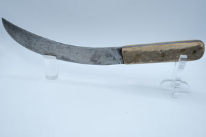 Antique Handmade Scimitar Butcher Knife — Full Tang, Bone Handle
