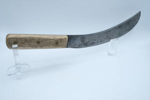 Antique Handmade Scimitar Butcher Knife — Full Tang, Bone Handle