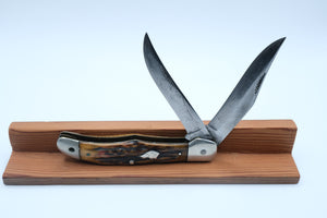 Ka-Bar Dog Head Folding Hunter — Bone Handle