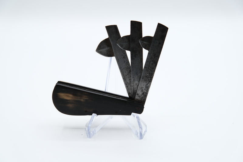 G. Gregory 3-Blade Fleam, Horn & Brass Bloodletting Tool