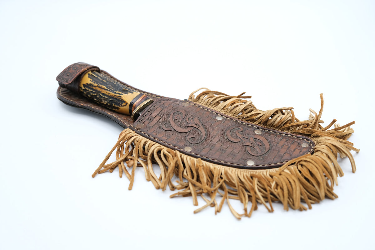Hoppe Original Buffalo Skinner, Stag, Fringed Sheath