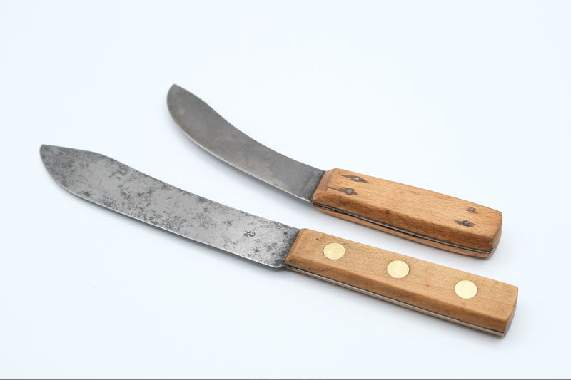 Antique Wood-Handled Butcher - Skinning Knife Pair