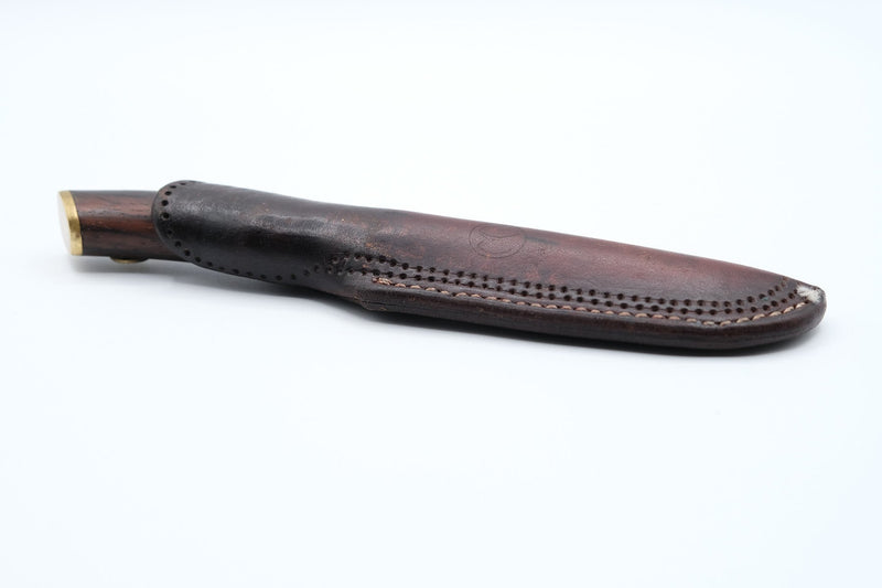 Handmade Fixed Blade, Remington Cartridge Brass Pommel, Wood Handle