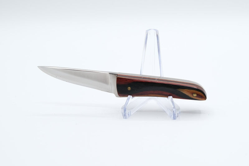 Handmade Fixed Blade, Signed "Schoenfeld 10/83," Laminated Wood