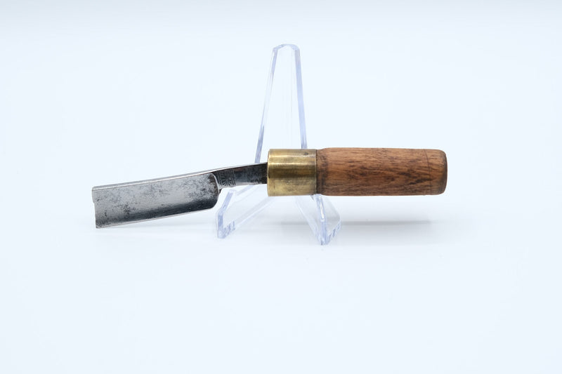 Handmade Fixed Blade, Repurposed Razor Blade, Brass Ferrule