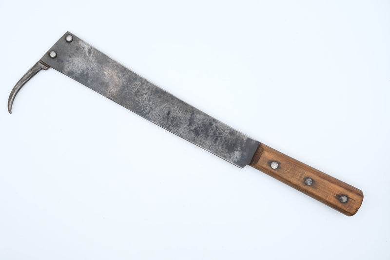 Antique Sugar Beet Topping Knife, Hook Blade, 15¾ In