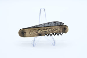 Coursolle Thiers Brass Penknife with Corkscrew, Antique