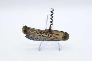 Coursolle Thiers Brass Penknife with Corkscrew, Antique