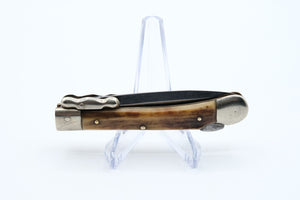 Puma Solingen Stiletto Pattern Folding Knife, Stag Handle