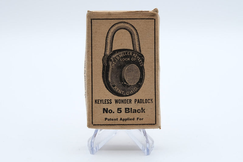 J.B. Miller Keyless Wonder Padlock No. 5, Original Box & Card
