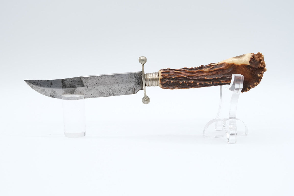 Romo Solingen Stag Handle Hunting Knife, Nickel Guard