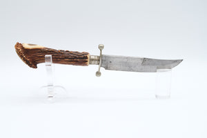 Romo Solingen Stag Handle Hunting Knife, Nickel Guard