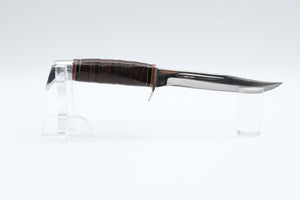 Richard Herder Solingen Stacked Leather Knife, Hook Pommel
